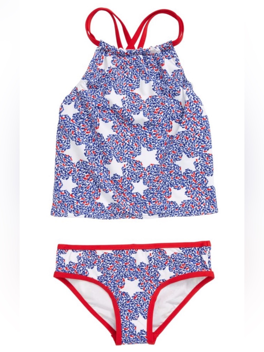 Vineyard Vines Girls Red, White & Blue Star Print Tankini